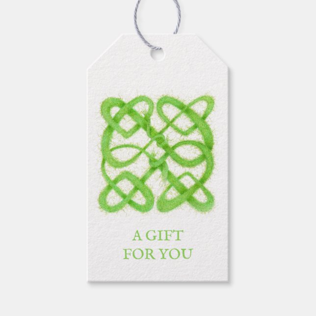 GREEN CELTIC KNOT-Geschenktasten Geschenkanhänger (Vorderseite)