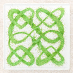 GREEN CELTIC KNOT Glass Untersetzer