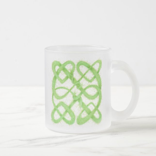 GREEN CELTIC KNOT Mattiert Glass Tasse (Rechts)