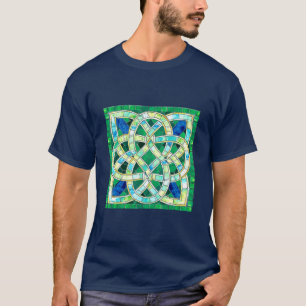 Green Celtic Knot Stone Mosaik T-Shirt