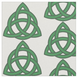 Green Celtic Knot Triquetra Muster Stoff
