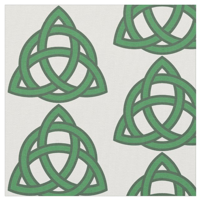 Green Celtic Knot Triquetra Muster Stoff (Nahaufnahme)