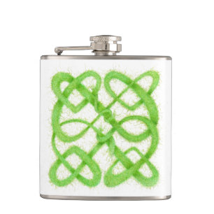 GREEN CELTIC KNOT Vinyl Wrapper Flask Flachmann