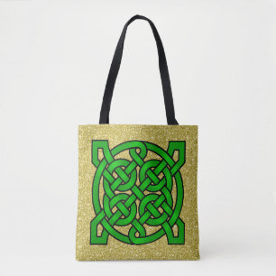 Green Celtic Knots Gold Imitats Glitzer