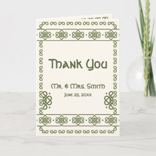 Green Celtic Knots Wedding Dankeschön Card Dankeskarte