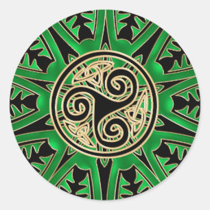 Green Celtic Triskele Mandala Sticker