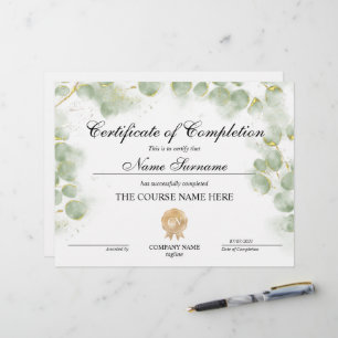 Green Certificate of Completion Award Course