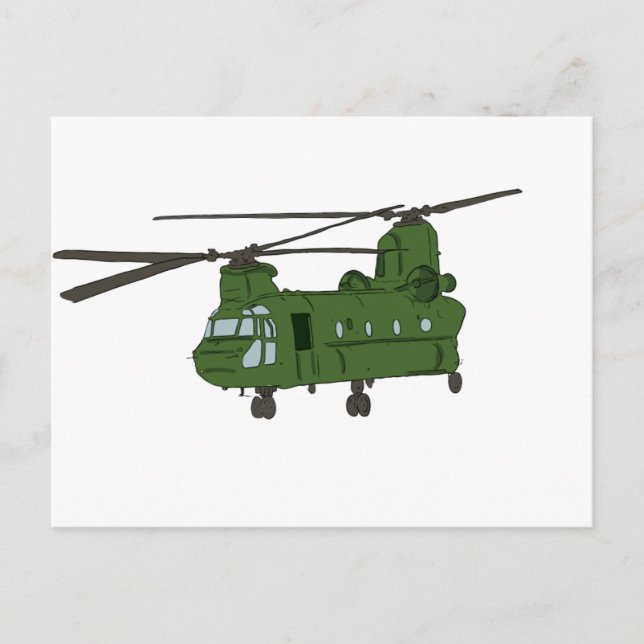 Green CH-47 Chinook Militärhubschrauber Postkarte (Vorderseite)