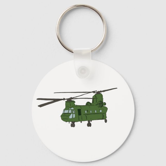Green CH-47 Chinook Militärhubschrauber Schlüsselanhänger (Vorderseite)