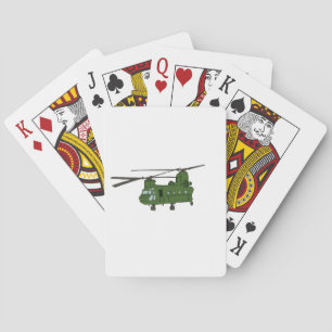 Green CH-47 Chinook Militärhubschrauber Spielkarten