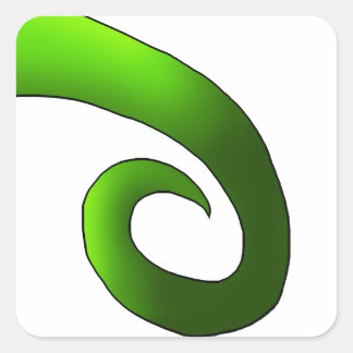 Green Chameleon Schwanz Quadratischer Aufkleber