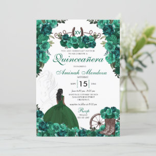 Green Charra Ranch & Horse Quinceañera Einladung