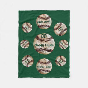 Green Cheap Baseball Blanket, Baseball Team Gesche Fleecedecke