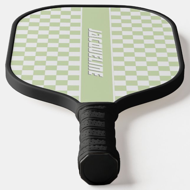 Green Checkered Pattern Pickleball Schläger (Ablage )