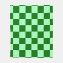 Green Checkered Square Seamless Pattern Fleecedecke