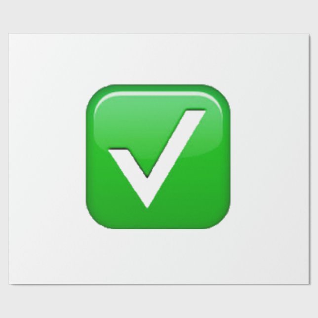 Green Checkmark in Box - Emoji Geschenkpapier (Flach)
