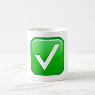 Green Checkmark in Box - Emoji Kaffeetasse