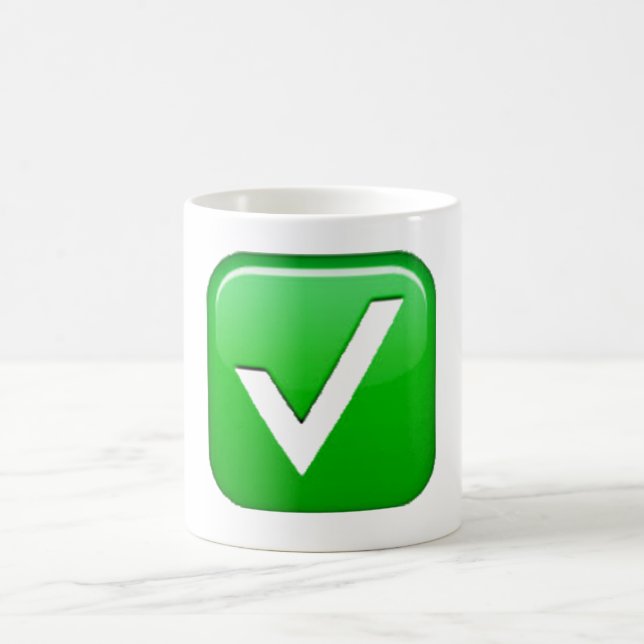 Green Checkmark in Box - Emoji Kaffeetasse (Mittel)