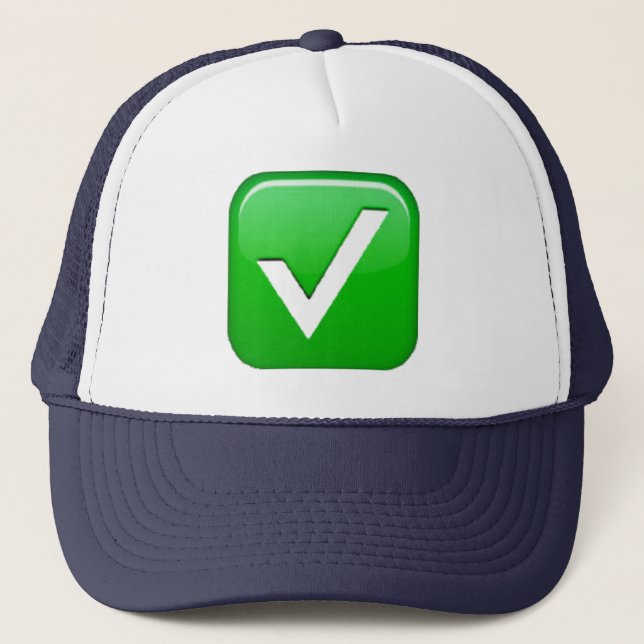 Green Checkmark in Box - Emoji Truckerkappe (Vorderseite)