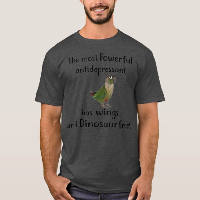 Green Cheek Conure Apparell Most Antidepressivum T-Shirt (Vorderseite)
