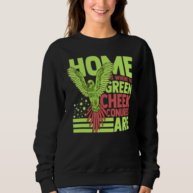Green Cheek Conure Funny Animals Niedliche Vögel Sweatshirt (Vorderseite)
