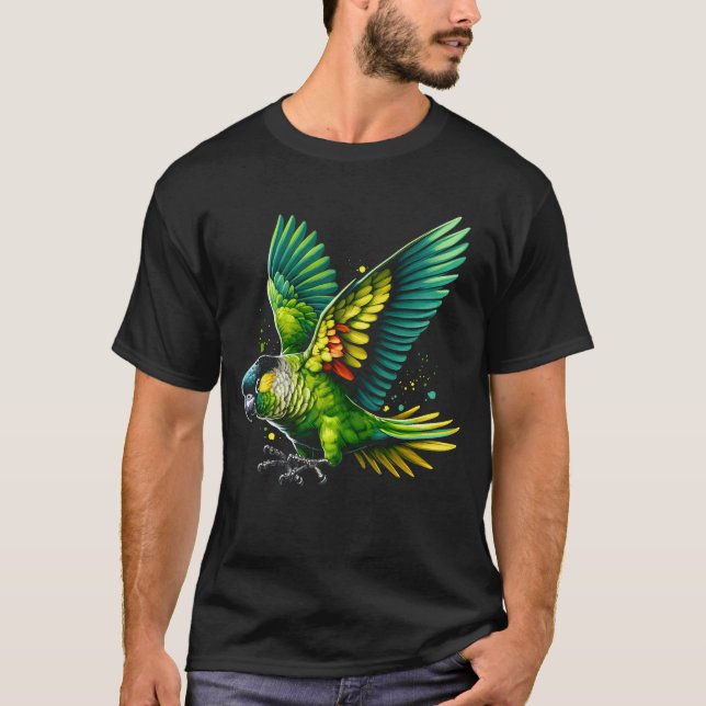 Green Cheek Conure Parrot Bird Lover Watcher T-Shirt (Vorderseite)