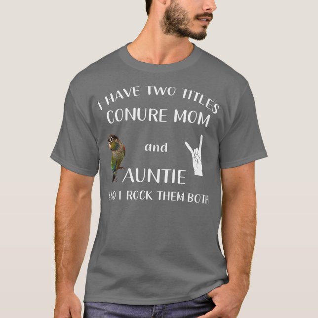 Green Cheek Conure Shirt Tantchen und Mama sichern (Vorderseite)