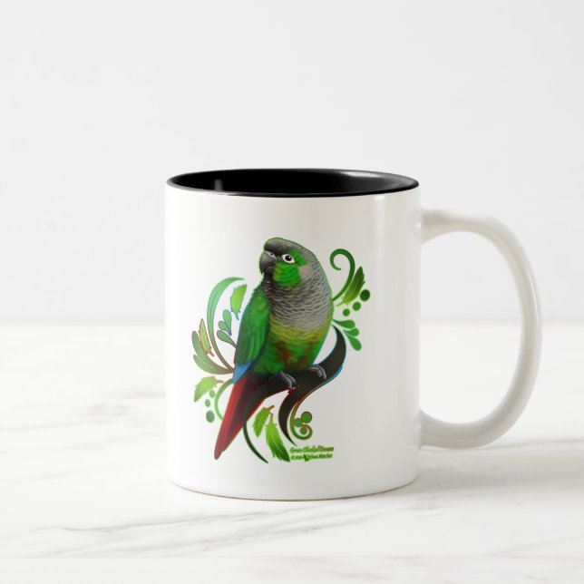 Green Cheeked Conure Zweifarbige Tasse (Rechts)