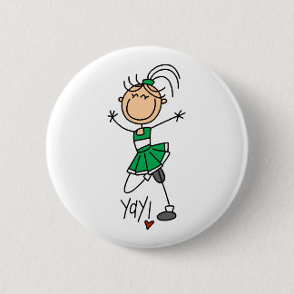 Green Cheerleader Button
