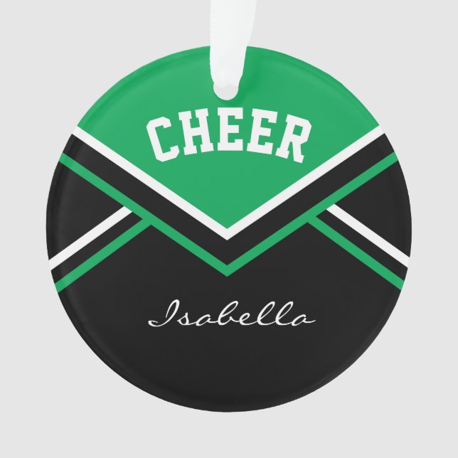 Green Cheerleader 📣 💖 Cheer Ornament (Vorderseite)