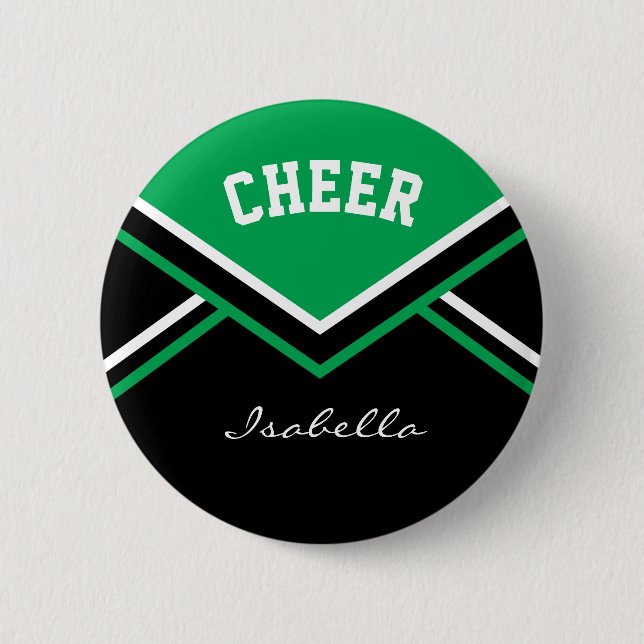 Green Cheerleader Cheerleader Cheer Button (Vorderseite)