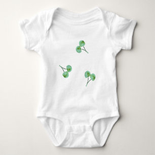 Green Cherry Muster Baby Strampler