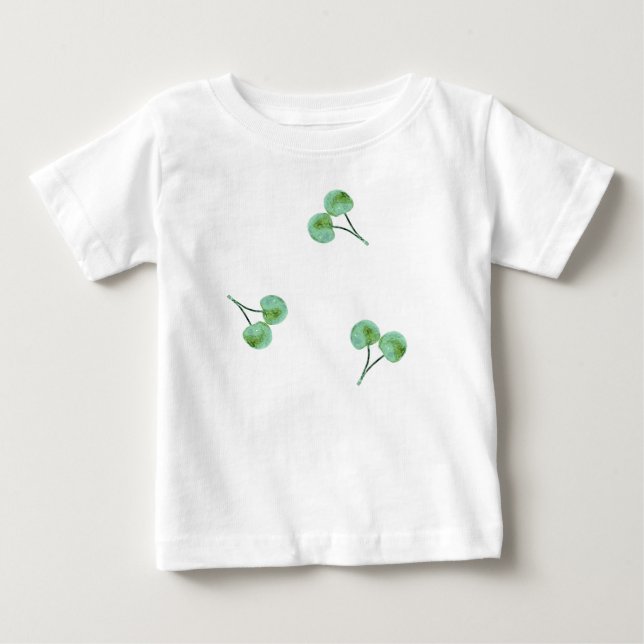 Green Cherry Muster Baby T-shirt (Vorderseite)