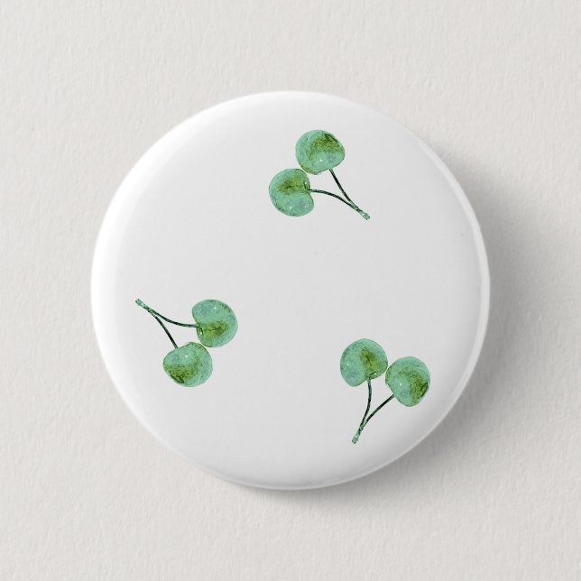 Green Cherry Muster Button (Vorderseite)