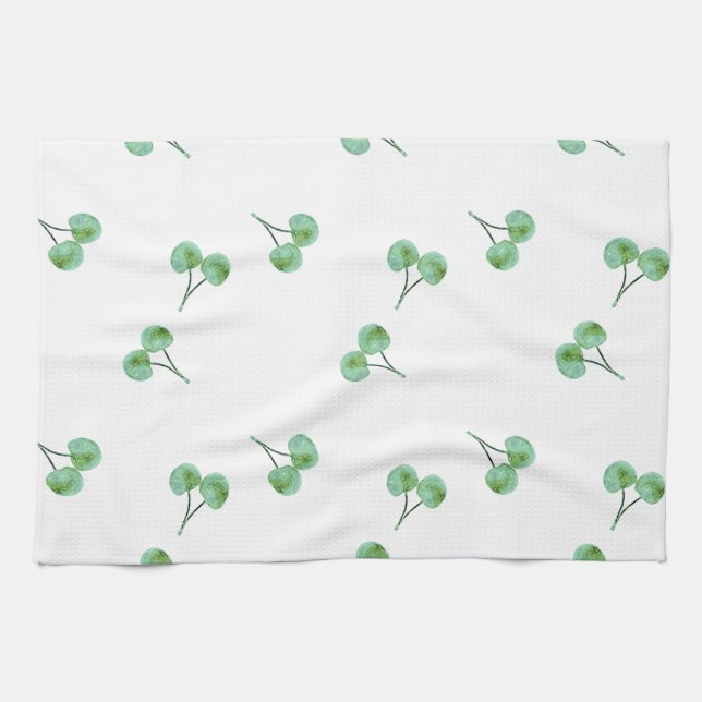 Green Cherry Muster Handtuch (Horizontal)