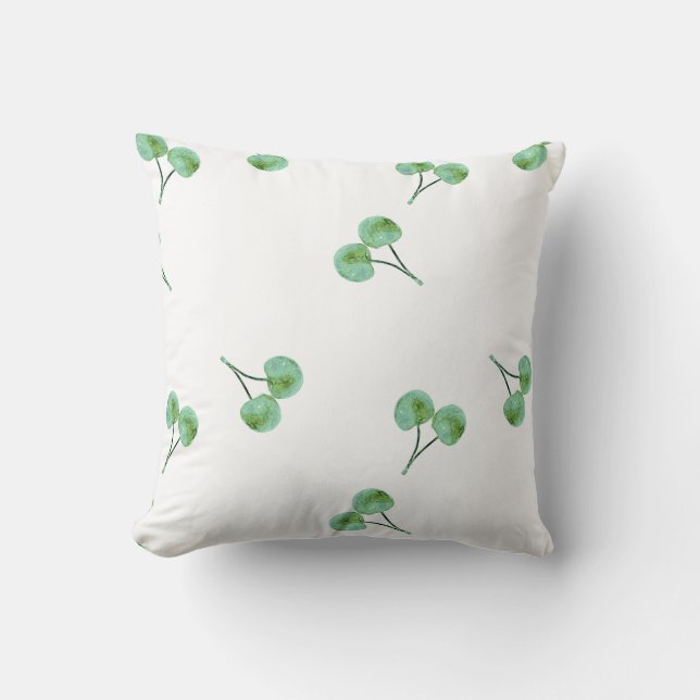 Green Cherry Muster Kissen (Vorderseite)