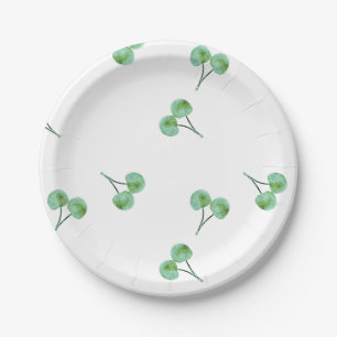 Green Cherry Muster Pappteller