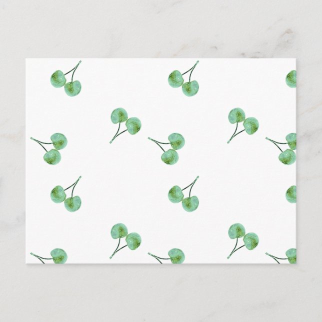 Green Cherry Muster Postkarte (Vorderseite)