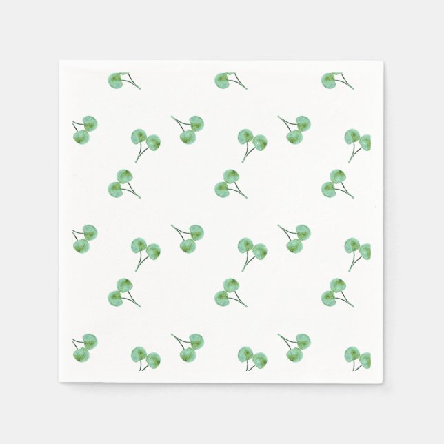 Green Cherry Muster Serviette (Vorderseite)