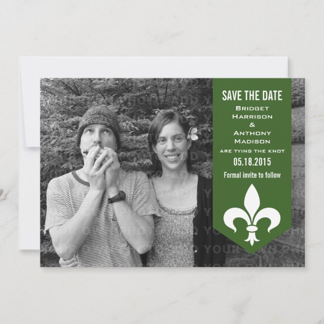 Green Chic Blüh Banner Save the Date einladen (Vorderseite)