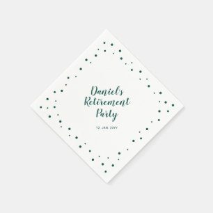 Green Chic Confetti Modern Retirement Party Serviette