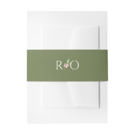 Green | Chic Couple Initials Wedding Invitation Einladungsbanderole