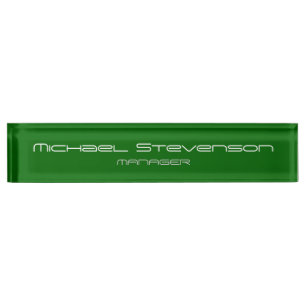 Green Chic Elegant Modernes Schreibtisch Namplate Namensplakette
