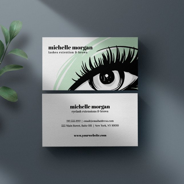 Green chic Eye shadow Eyelash Brows beruflich Visitenkarte (Von Creator hochgeladen)