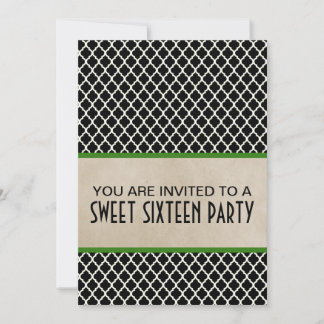 Green Chic Quarto Sweet 16 Einladung