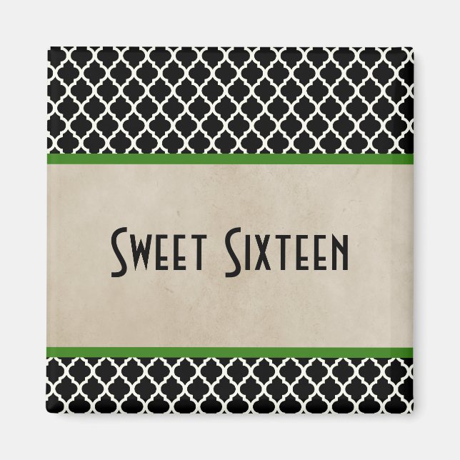 Green Chic Quarto Sweet 16 Magnet (Vorne)
