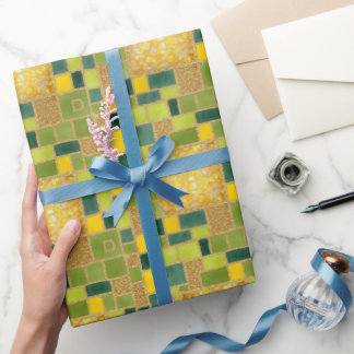 Green Chic Wasserfarben Imitats Glitzer Geschenkpapier