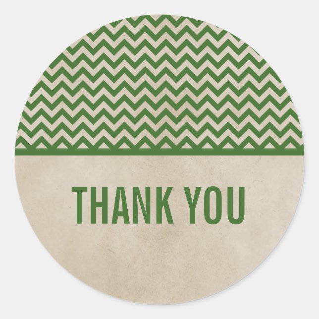 Green Chic Zickzack Danke an Stickers (Vorderseite)