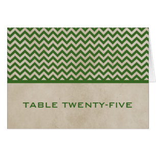 Green Chic Zickzack Tischnummer Card