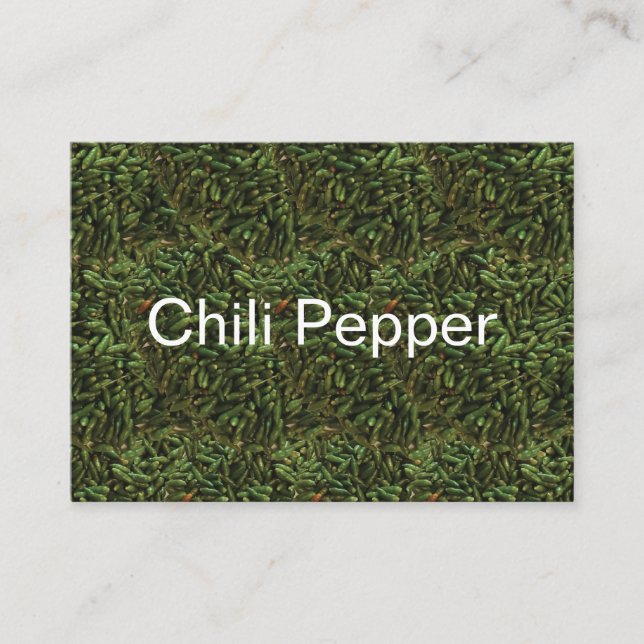 Green Chili Pepper Pattern Visitenkarte (Vorderseite)